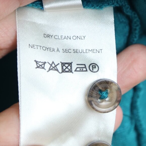 Anthropologie Pilcro and the Letterpress Mila Teal Draped Button Top Size Small - Picture 4 of 8